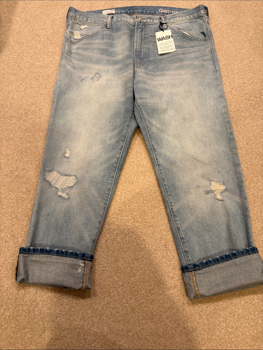 GAP Light Blue Distressed Boyfriend Jeans